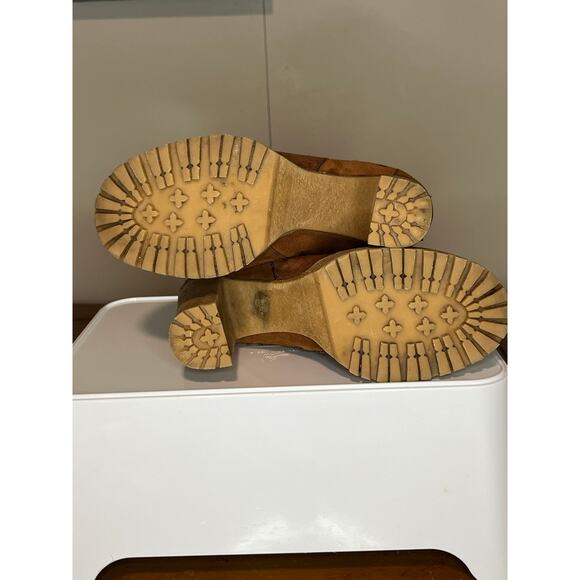 See By Chloe Boots Womens Leather Shoes 36 Ankle Bootie Platform Patchwork - Picture 3 of 4